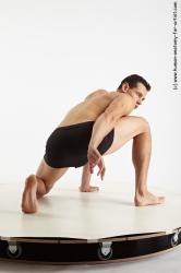 Underwear Man White Kneeling poses - ALL Athletic Short Brown Kneeling poses - on one knee Academic
